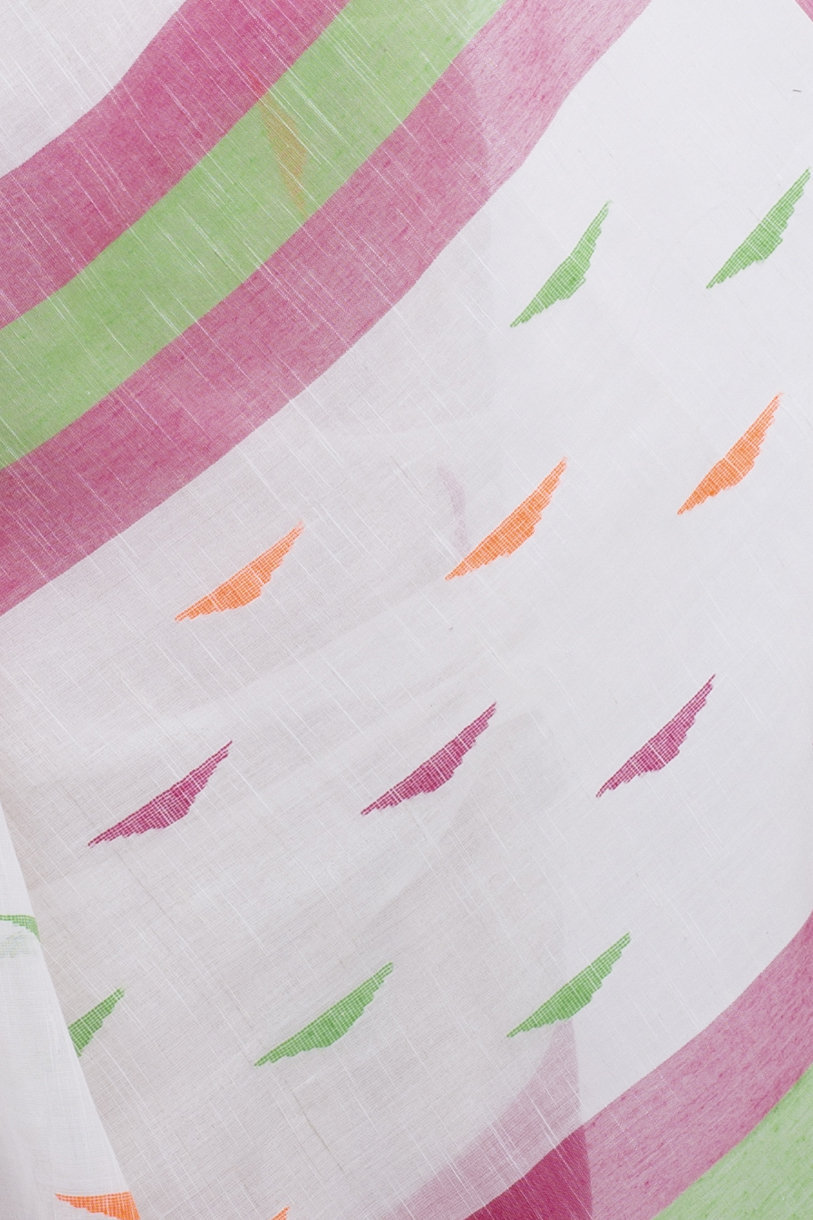 White Pure Cotton Clasic_Than Hand Loom Saree (805)